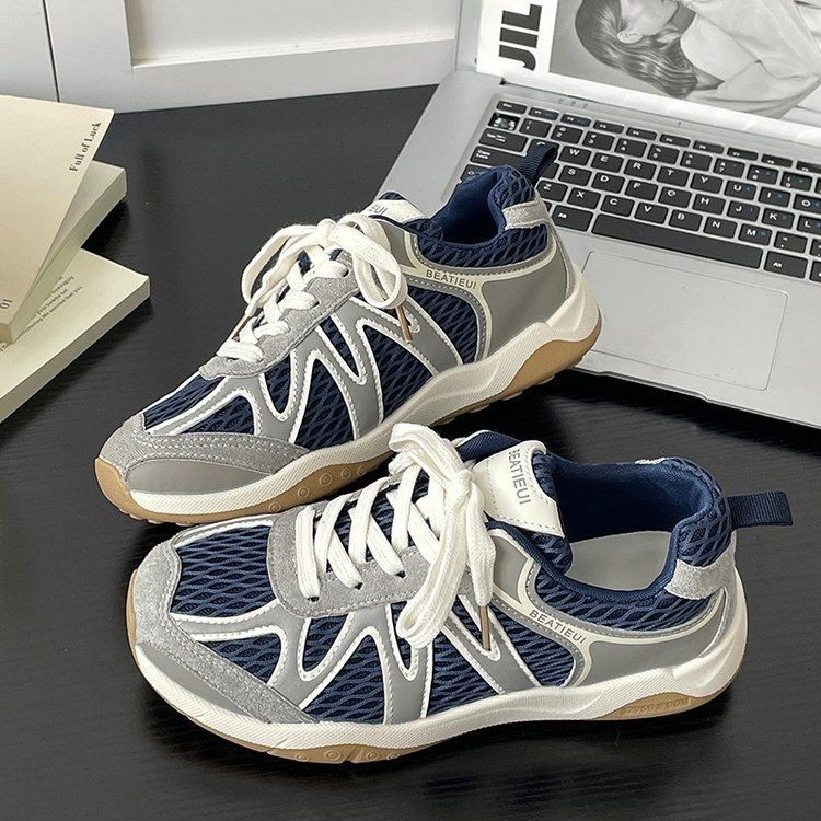 Damen Atmungsaktive Retro-Running-Sneaker mit Mesh-Obermaterial und Gumsohle Shop Nory