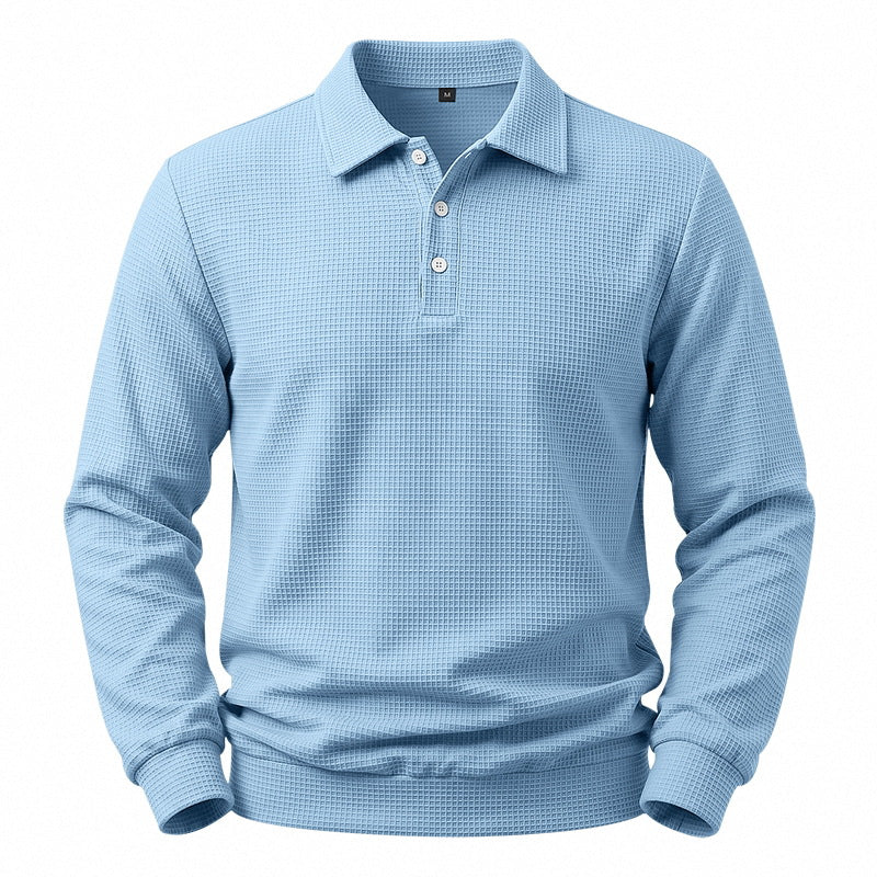 Herren Langarm-Polo aus Waffelpiqué mit Stretchkomfort Shop Nory