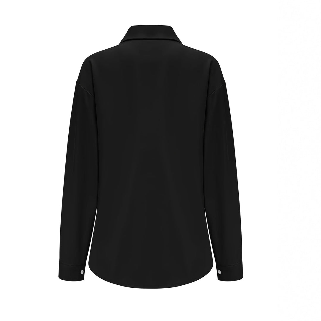 Damen Oversize-Hemdbluse mit Pattentaschen, durchgehender Knopfleiste und umgeschlagenen Ärmeln Shop Nory