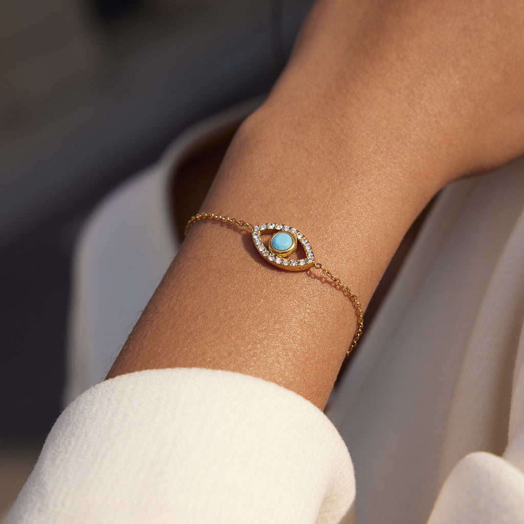 Damen Armband mit reizvollem Augendesign und hypoallergener Edelstahlverarbeitung Shop Nory