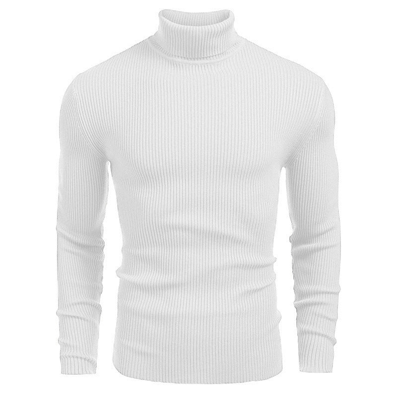 Herren Rollkragenpullover aus feinem Rippstrickmaterial
