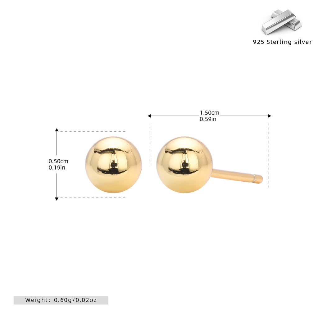 Damen Ohrstecker aus 925 Sterling Silber mit glänzenden Kugeldesign Shop Nory