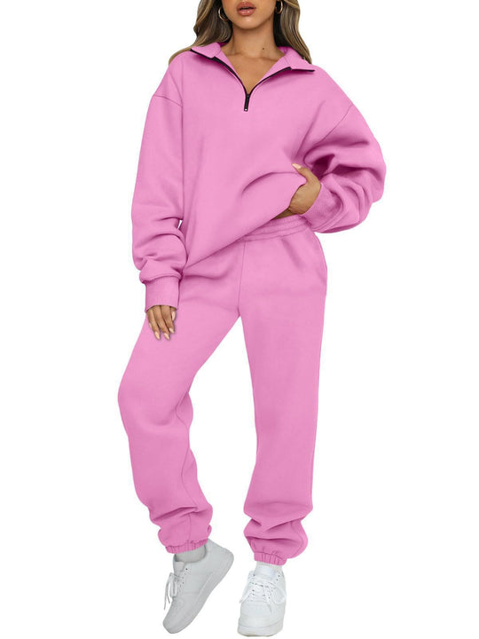 Damen nan oversized Sweatshirt Jogginghose Set mit Reißverschlusskragen Shop Nory