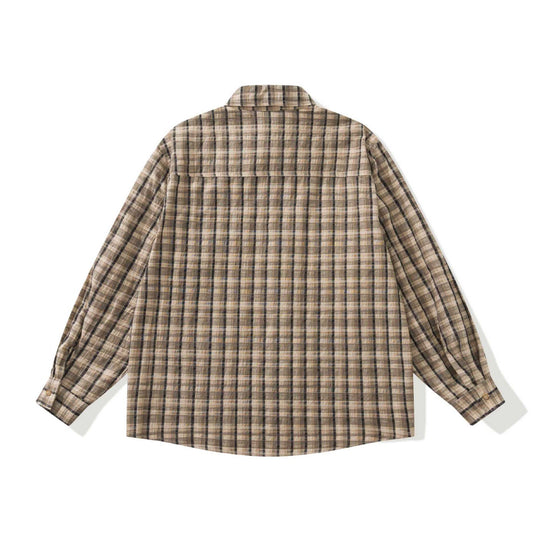 Herren Karierte Leinenhemd-Jacke mit aufgesetzten Brusttaschen Shop Nory
