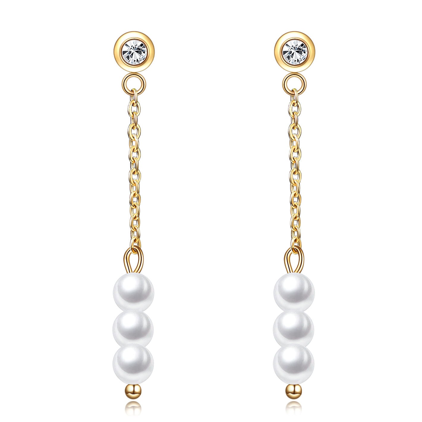 Damen Ohrhänger mit eleganten Perlen-Details und funkelndem Zirkonia Shop Nory