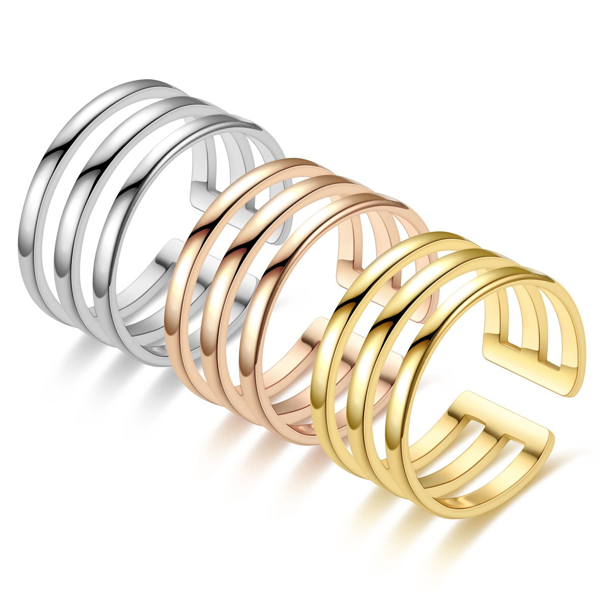Damen offener Ring mit modernem, mehrschichtigem Design Shop Nory