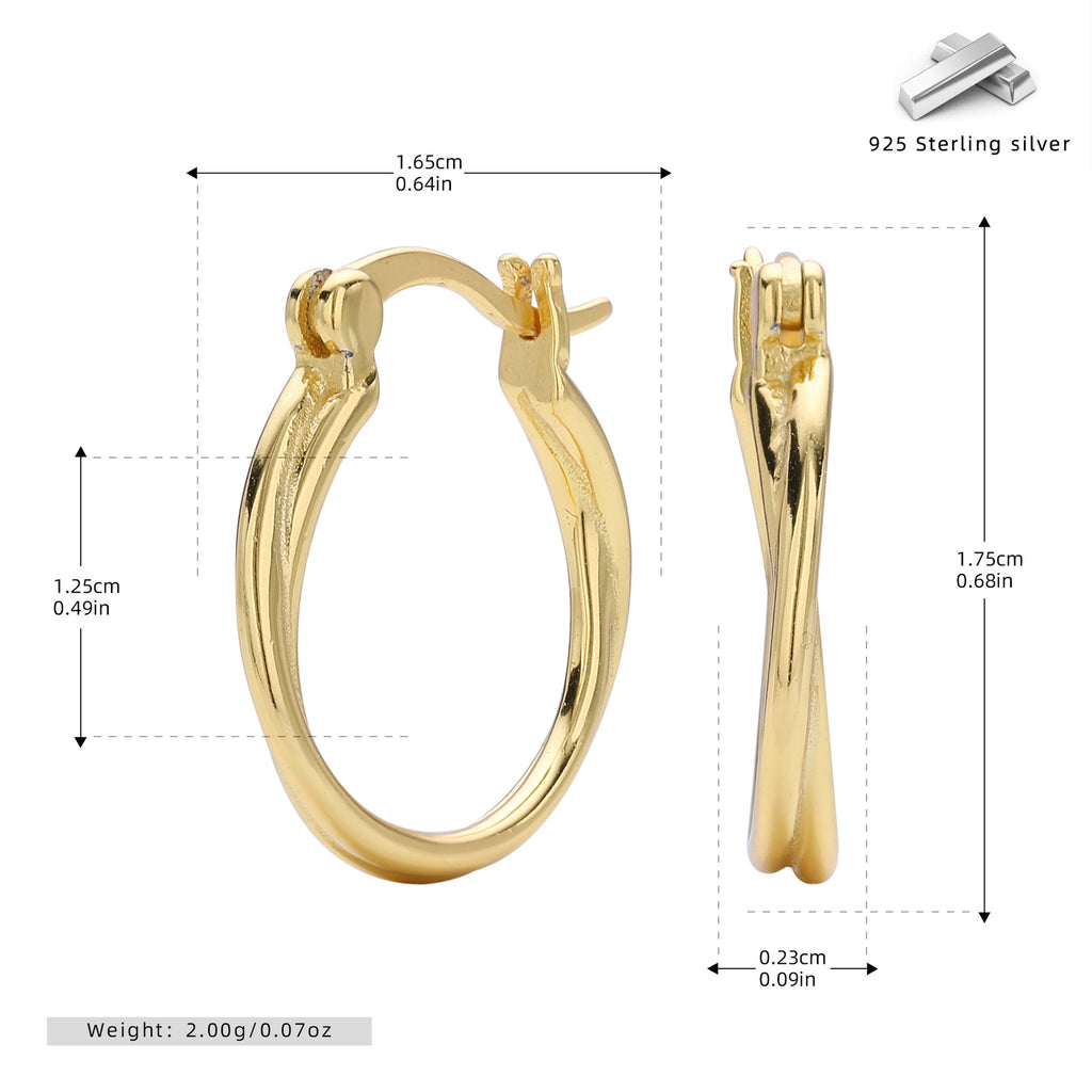 Damen Hoops aus hochwertigem 925 Sterling Silber mit glänzender Goldbeschichtung Shop Nory