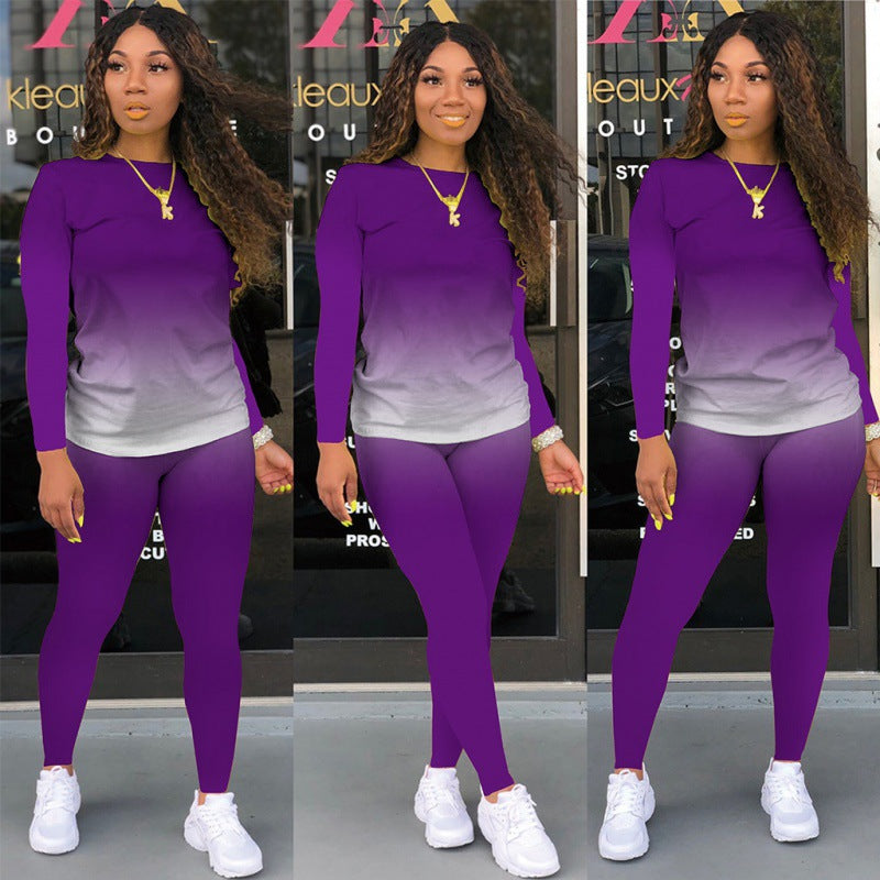 Damen Zweiteiliges Stretch-Set mit Langarmshirt und High-Waist-Leggings Shop Nory
