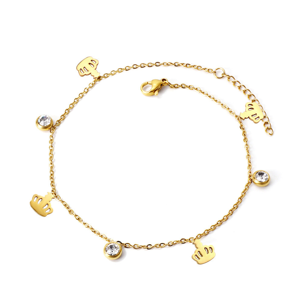 Damen Armband mit funkelnden Zirkonia und handgefertigten Anhängern Shop Nory