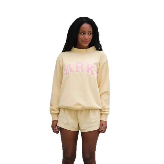 Damen Gemütliches Freizeit-Set mit Oversize kurz geschnittenem Sweatshirt und elastischen Baumwoll-Shorts Shop Nory