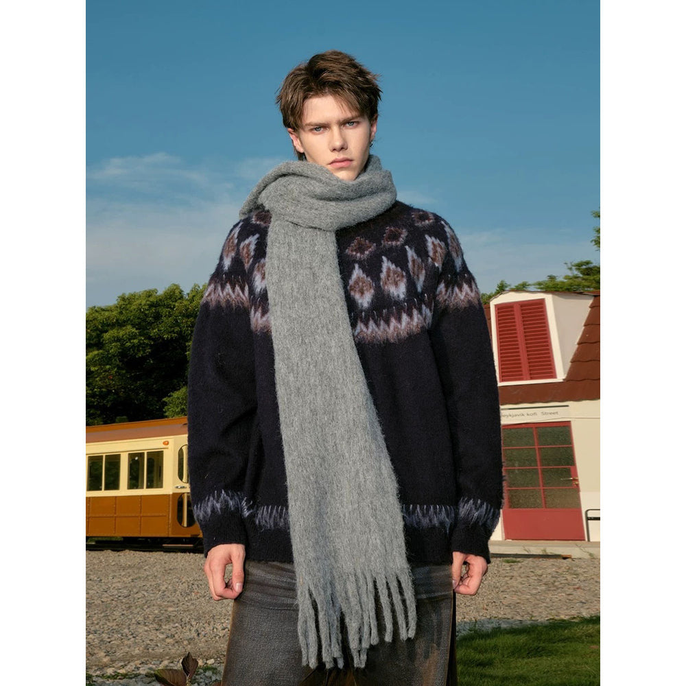 Damen Grobstrickpullover mit grafischem Design Shop Nory