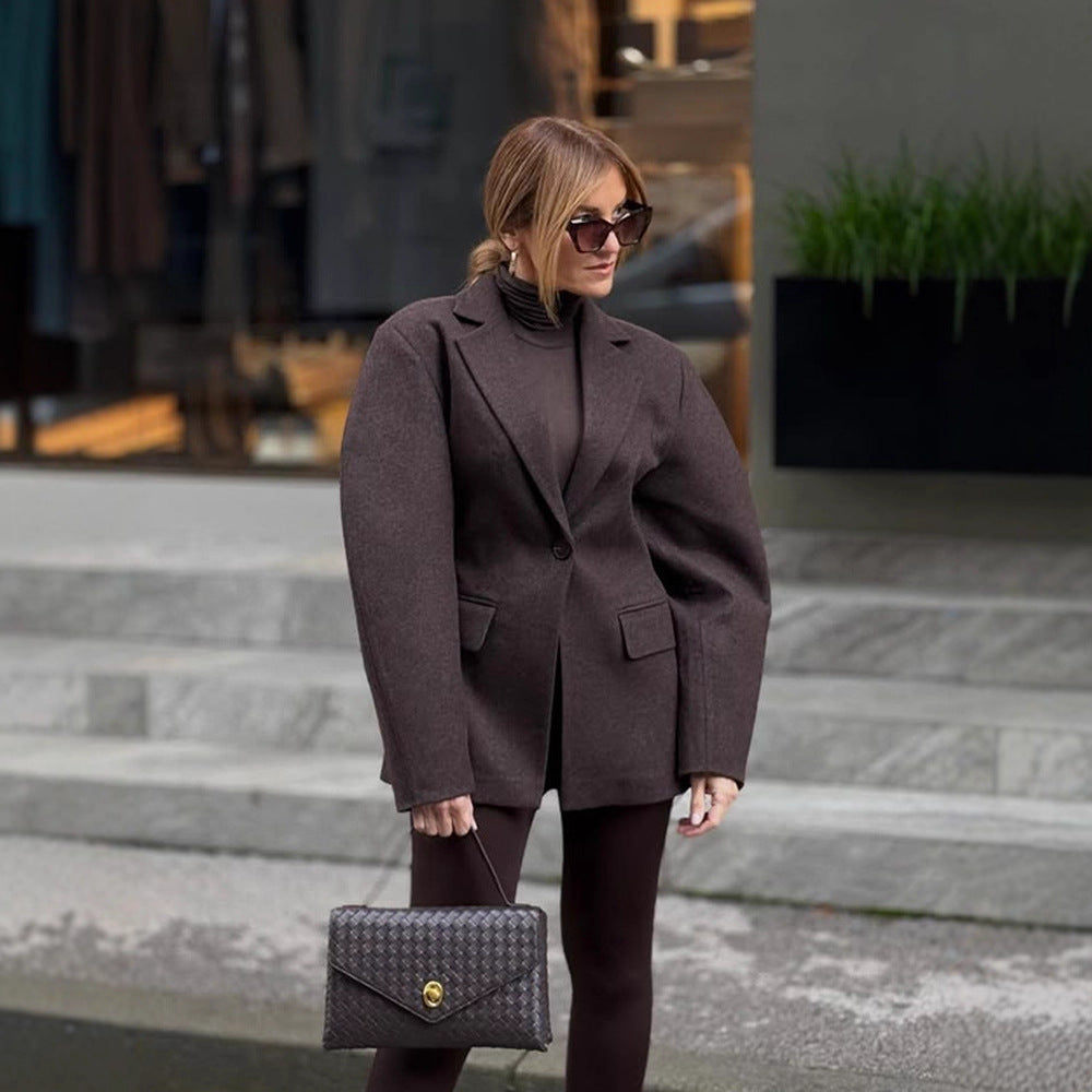 Damen Oversize-Strukturblazer mit betonter Schulterpartie und voluminösen Ärmeln Shop Nory
