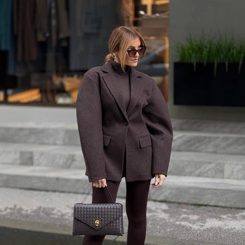 Damen Oversize-Strukturblazer mit betonter Schulterpartie und voluminösen Ärmeln Shop Nory