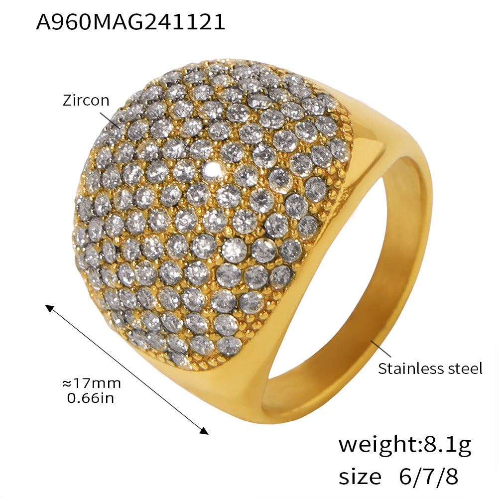 Damenring mit elegantem, goldbeschichtetem Design und Türkissteinbesatz Shop Nory