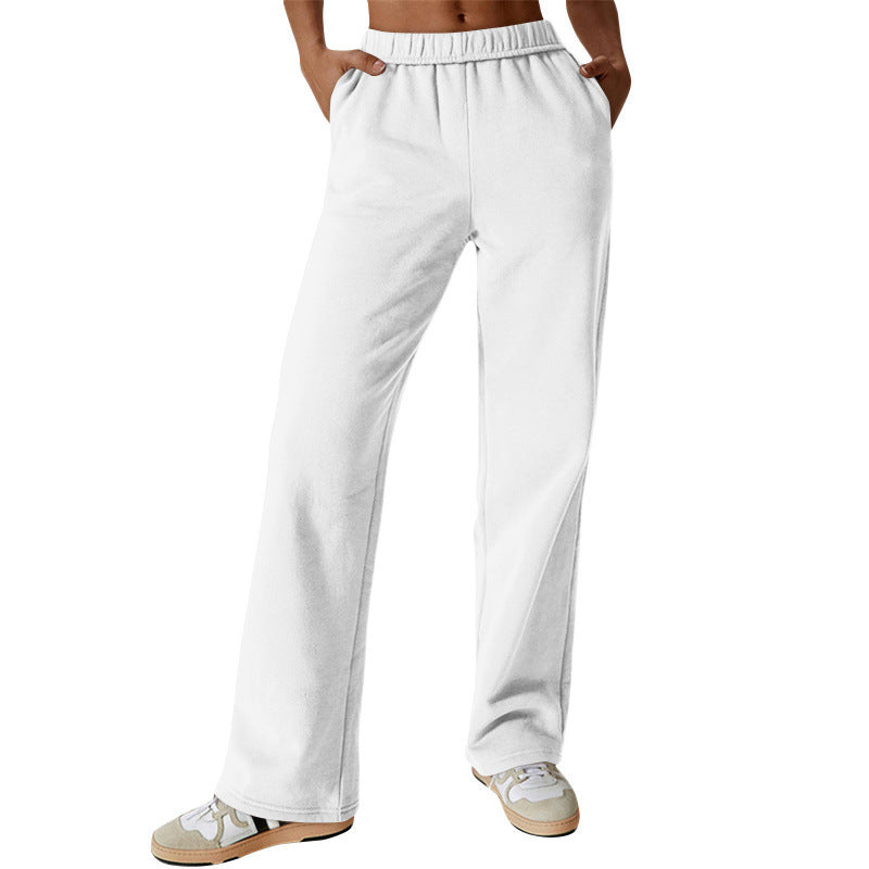 Damen nan weite hochgeschnittene Jogginghose aus weichem Sweat mit elastischem Bund und Eingrifftaschen Shop Nory