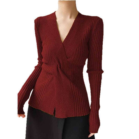 Damen Elegante Wickelstrickjacke Shop Nory