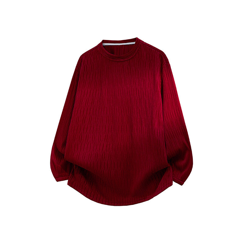 Unisex Oversize Strukturierter Rundhals-Pullover mit Ballonärmeln und abgerundetem Saum Shop Nory