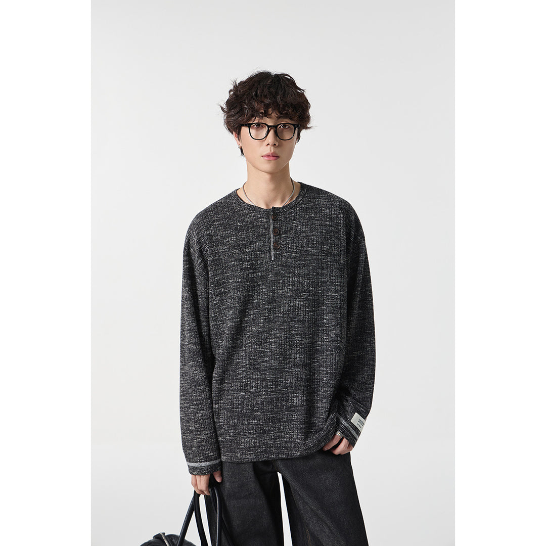 Unisex Thermo-Waffelstrick-Henleyshirt mit Knopfleiste und Rippstruktur Shop Nory