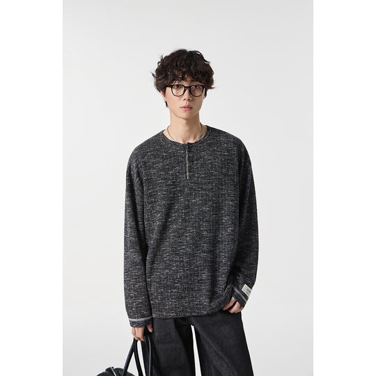 Unisex Thermo-Waffelstrick-Henleyshirt mit Knopfleiste und Rippstruktur Shop Nory