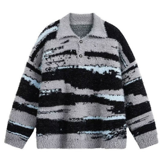 Damen Kuscheliger Oversized Pullover mit Streifen Shop Nory