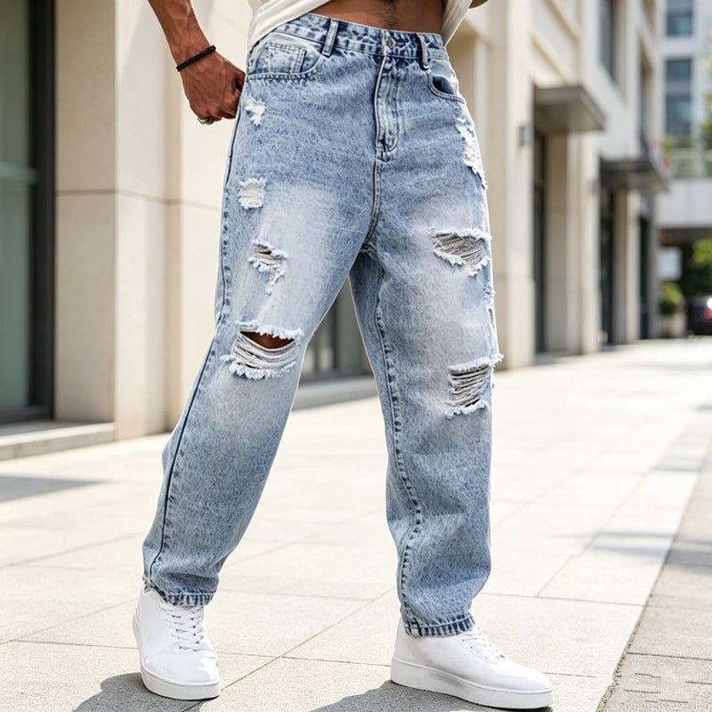 Herren Zerrissene Baggy-Jeans Shop Nory