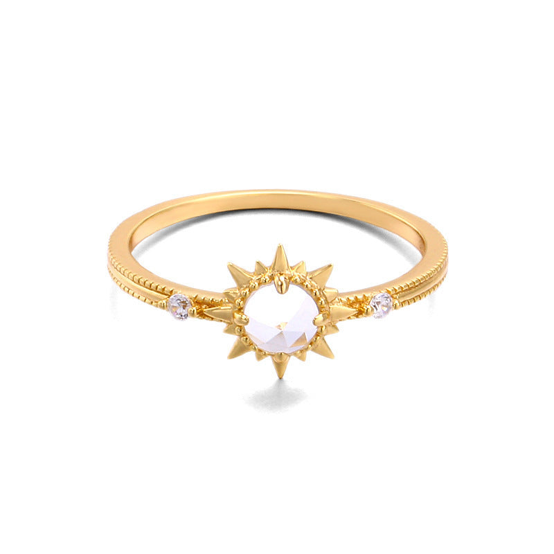 Damen Glitzernder Sonnenring aus hochwertigem Edelstahl Shop Nory