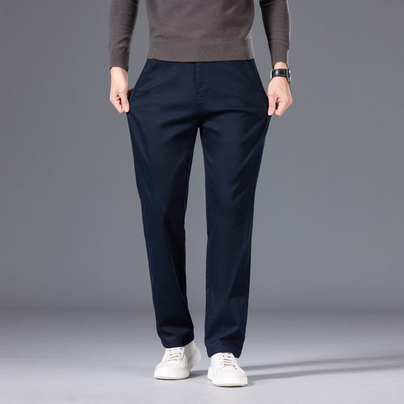 Herren Klassische gerade geschnittene Chinohose aus Baumwollmischung mit Seitentaschen Shop Nory