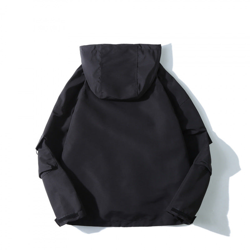 Unisex Weitgeschnittene Utility-Softshelljacke mit Kapuze und Mehrfach-Taschen Shop Nory