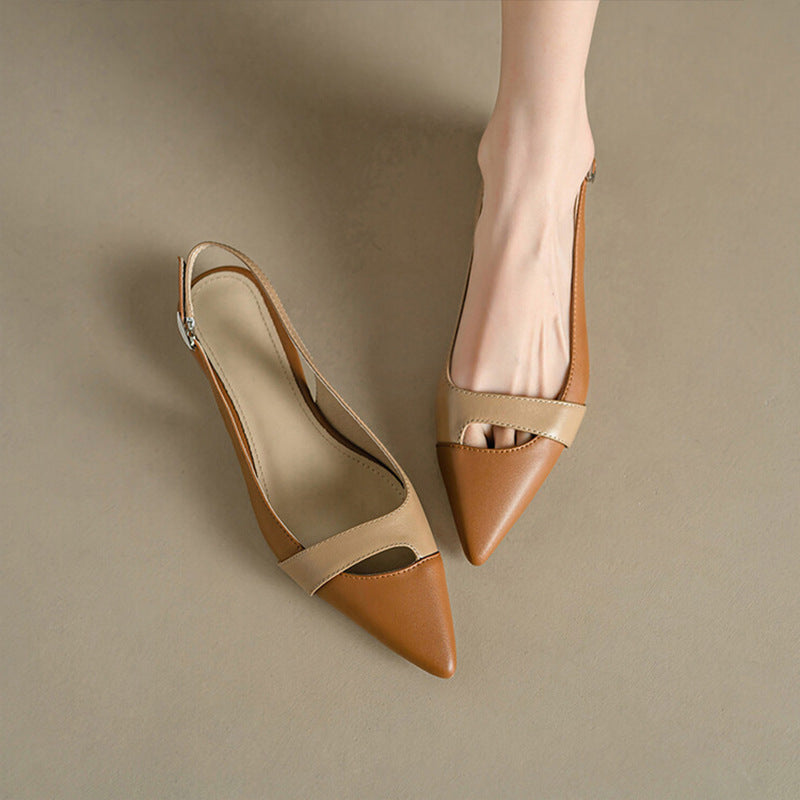 Damen Slingback-Pumps mit spitzem Zehendesign und eleganter Riemchenführung