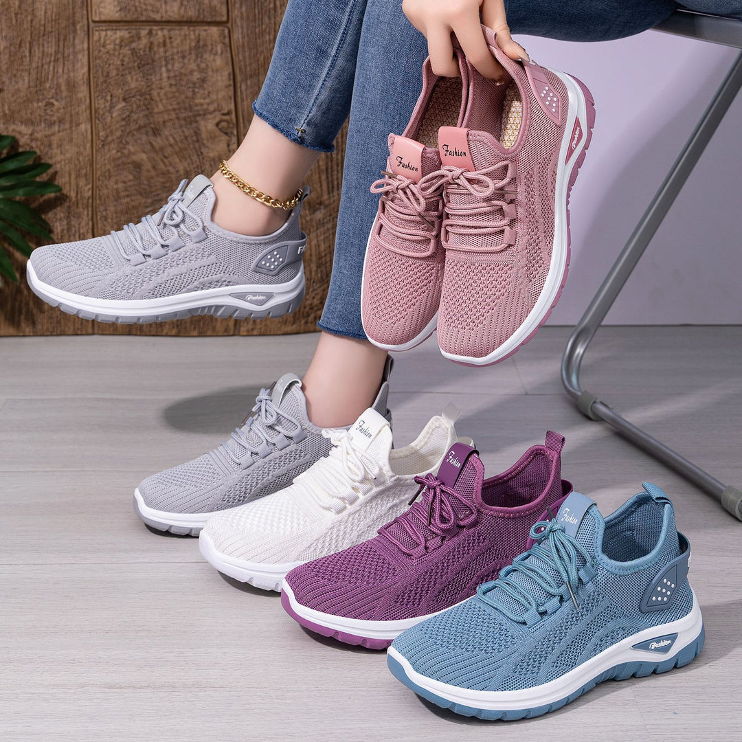 Damen nan sockenähnlicher Strick-Fit Sneaker mit elastischer Schnürung, gelochter Fersenverstärkung und dämpfender Plateau-Sohle Shop Nory