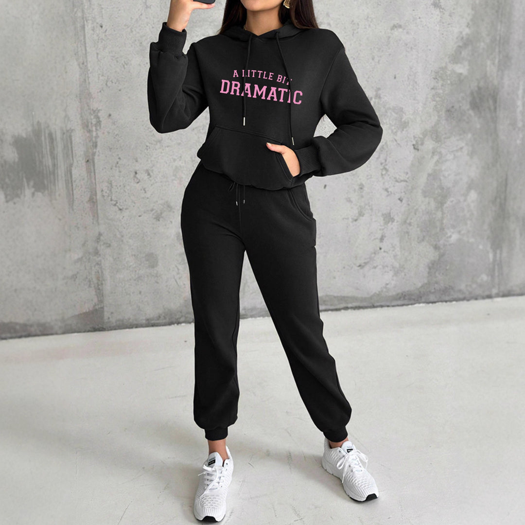 Damen nan Kapuzen-Sweatshirt und Slim-Jogginghose Lounge-Set mit Kängurutasche, gerippten Bündchen und figurbetonter Passform Shop Nory