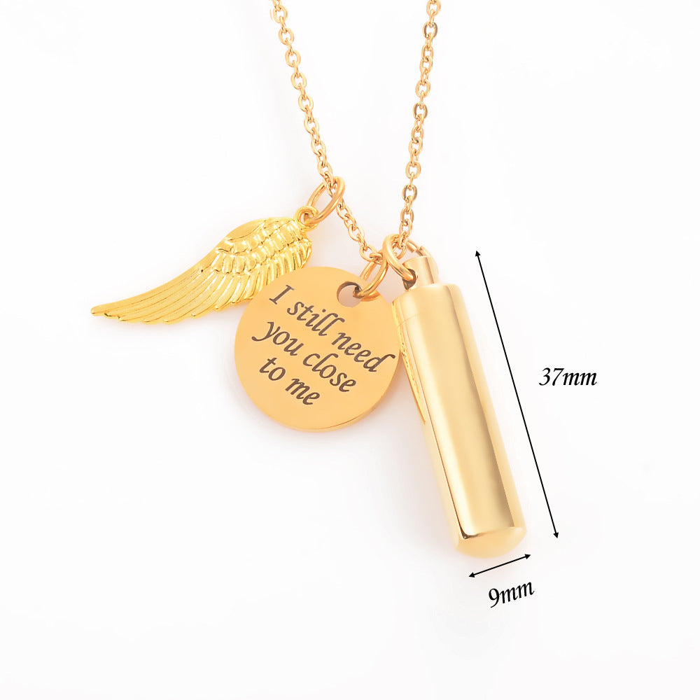Damen Halskette mit personalisierten Anhängern und Engelmotiv Shop Nory