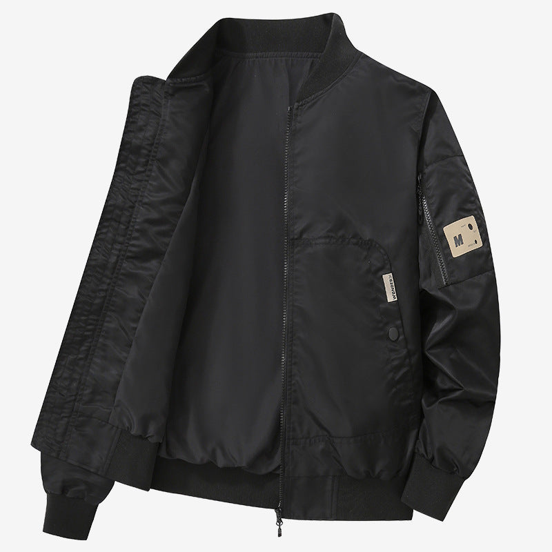 Herren Leichte Bomberjacke aus Nylon mit Ärmeltasche und gerippten Bündchen Shop Nory