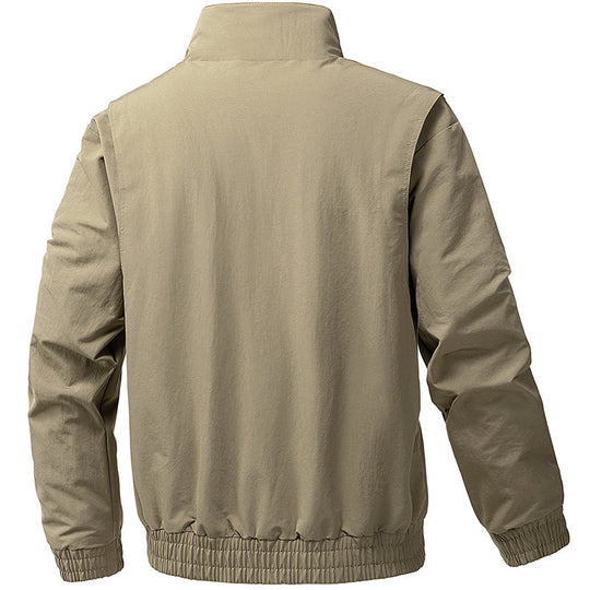 Herren Winddichte Utility-Bomberjacke mit Stehkragen, elastischen Bündchen und verdecktem Reißverschluss Shop Nory