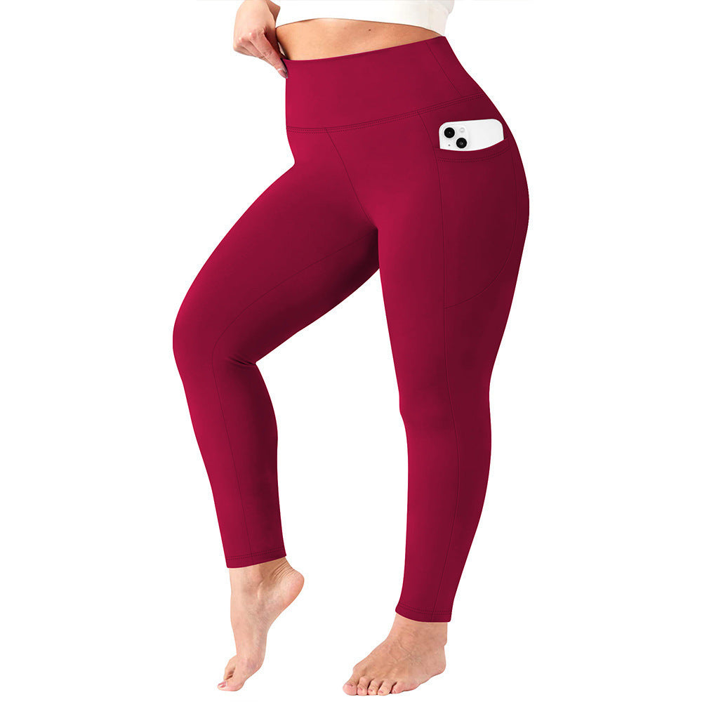 Damen hochtaillierte Sportleggings mit Seitentasche und formendem Stretchmaterial Shopy Nory