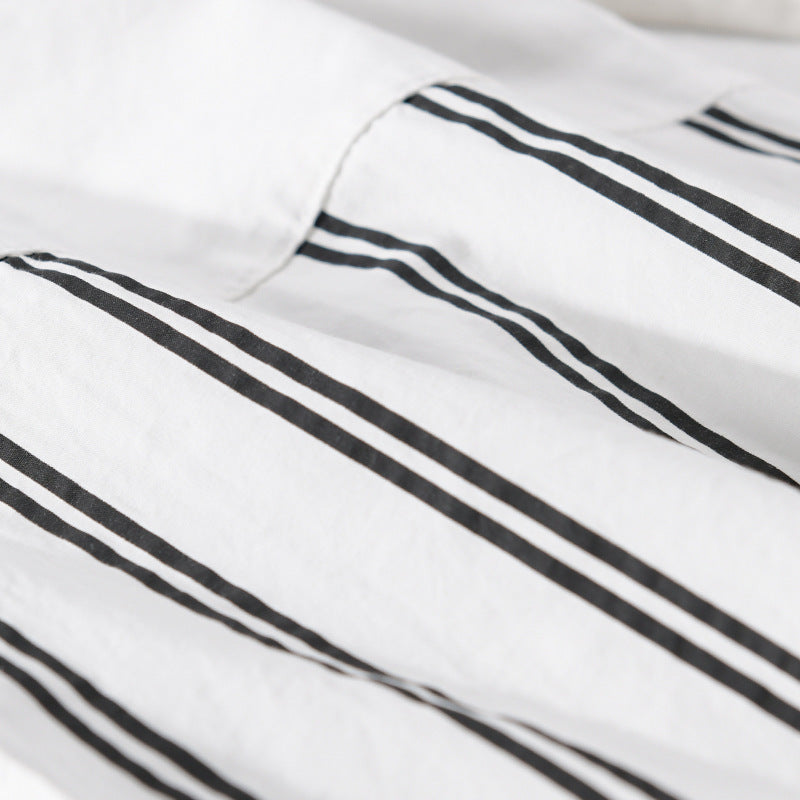 Damen Zweiteiliges Loungewear-Set mit Oversize-Hemd im Streifenpatch und elastischer Bund-Jogger Shop Nory