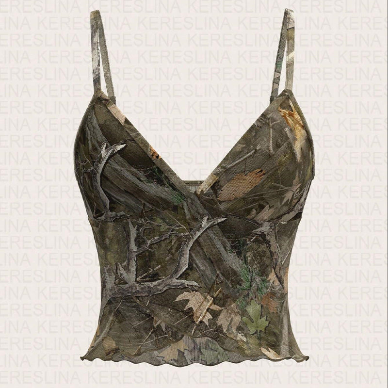 Damen Camouflage Top Shopnory