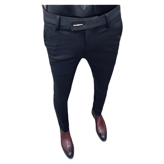 Herren schmal geschnittene Nadelstreifen Anzughose mit schmal zulaufendem Bein Shop Nory