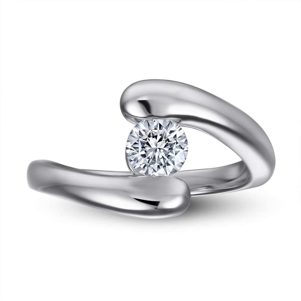 Damenring mit elegantem geschwungenem Design und strahlendem Zirkonia Shop Nory