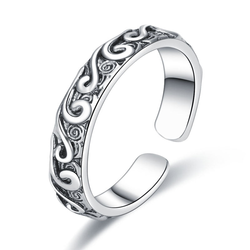 Damen Offener Ring mit kunstvollem Wellenmuster Shop Nory