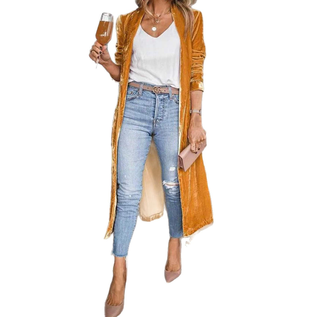 Damen Elegante Veloursjacke mit hohem Kragen Shop Nory
