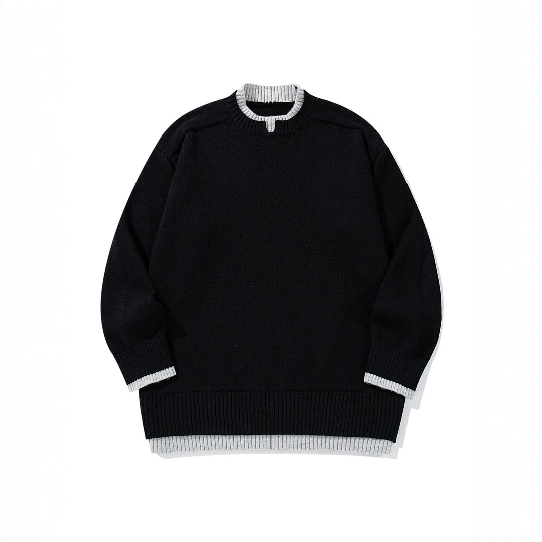 Damen Oversize‑Strickpullover mit kontrastiertem Rippkragen und verlängertem Bund Shop Nory