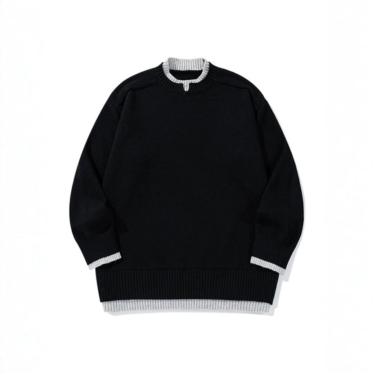 Damen Oversize‑Strickpullover mit kontrastiertem Rippkragen und verlängertem Bund Shop Nory