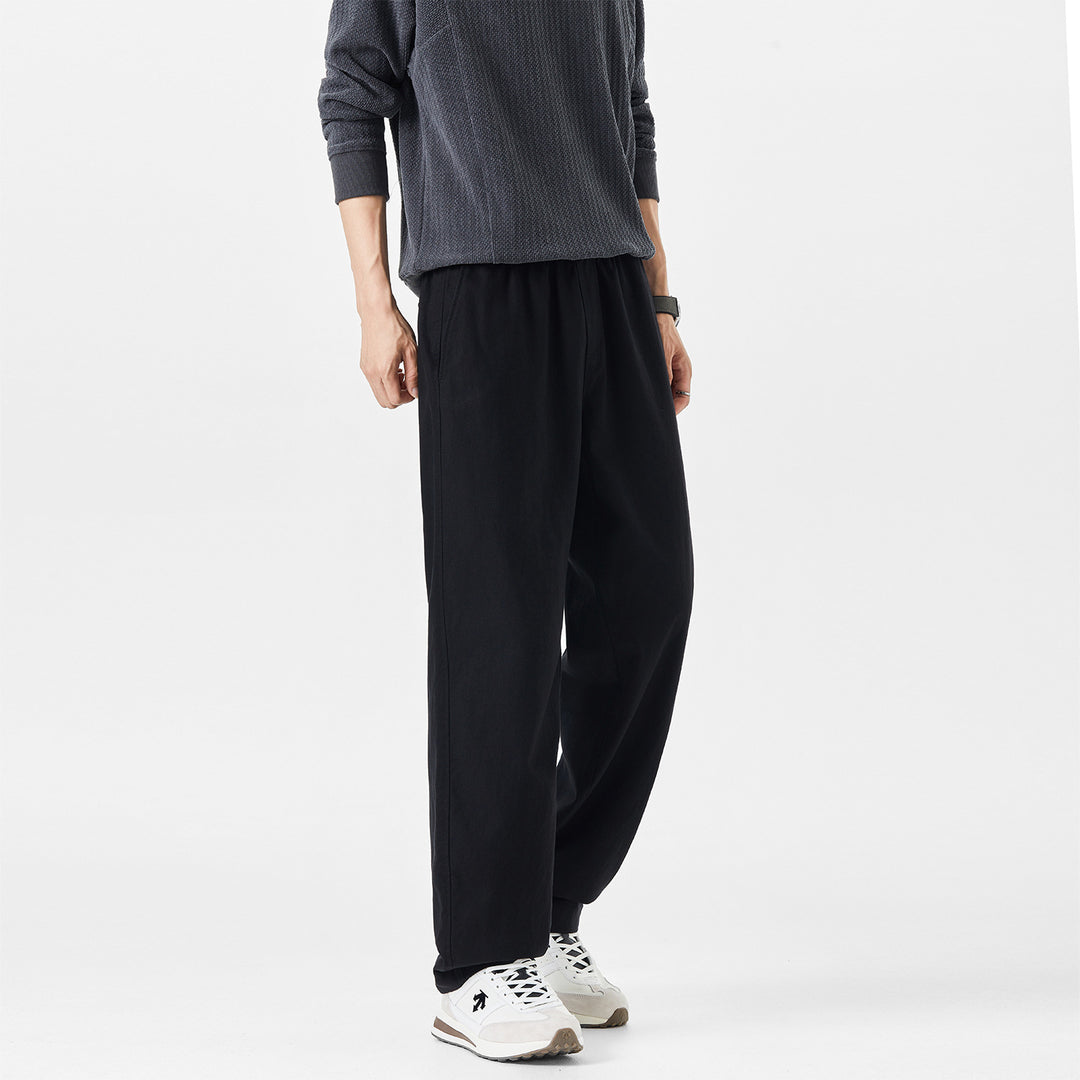 Herren Entspannte Baumwollhose mit elastischem Bund und weitem Bein Shop Nory