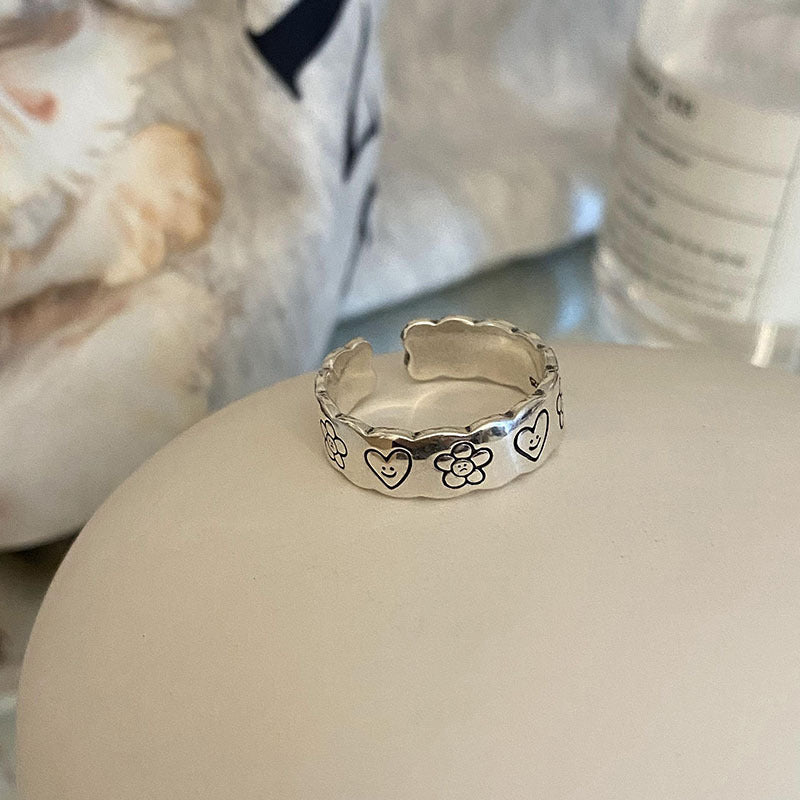 Damen Offener Ring mit einzigartigem geschwungenem Design und funkelnden Akzenten Shop Nory