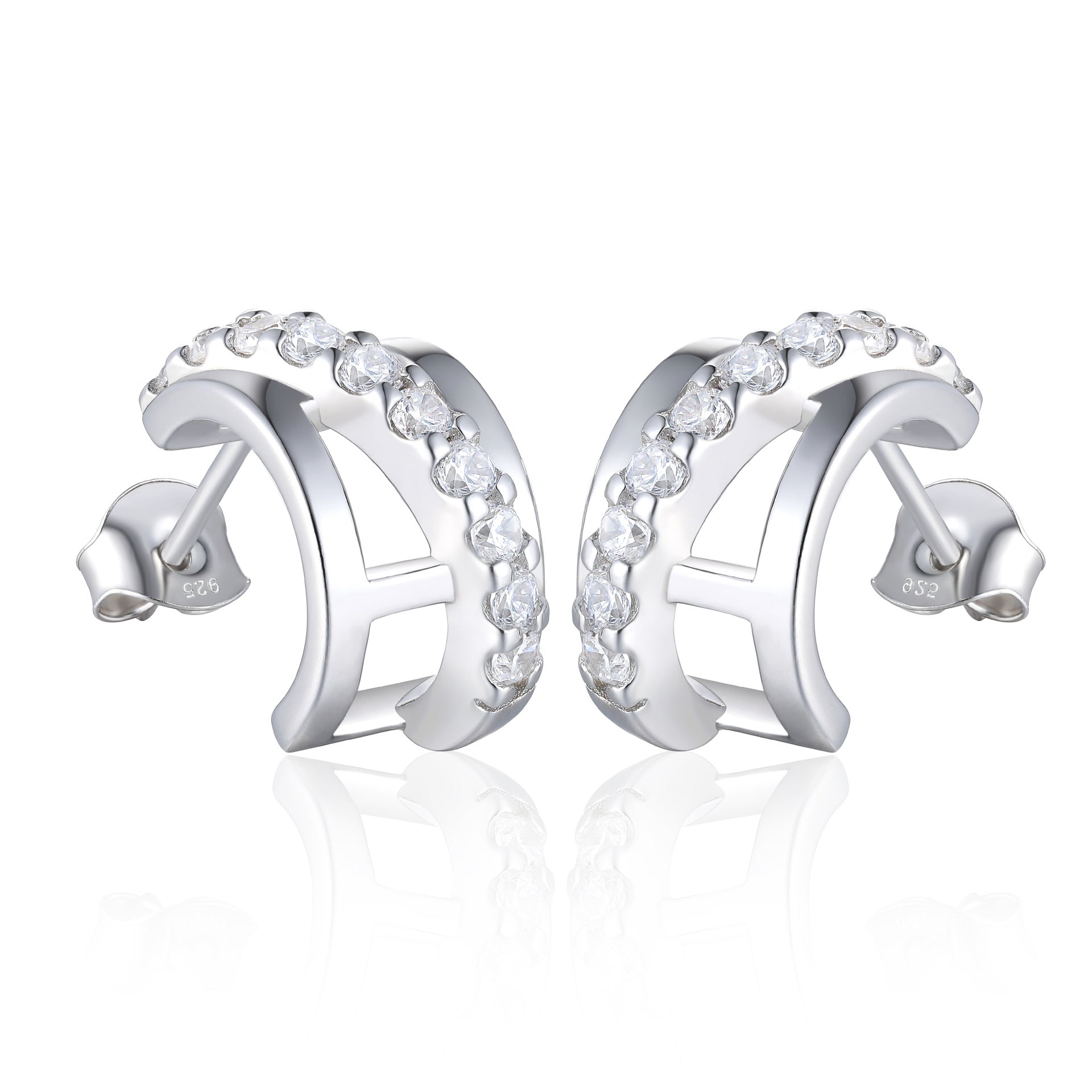 Damen Creolen mit funkelndem Zirkonia-Besatz Shop Nory