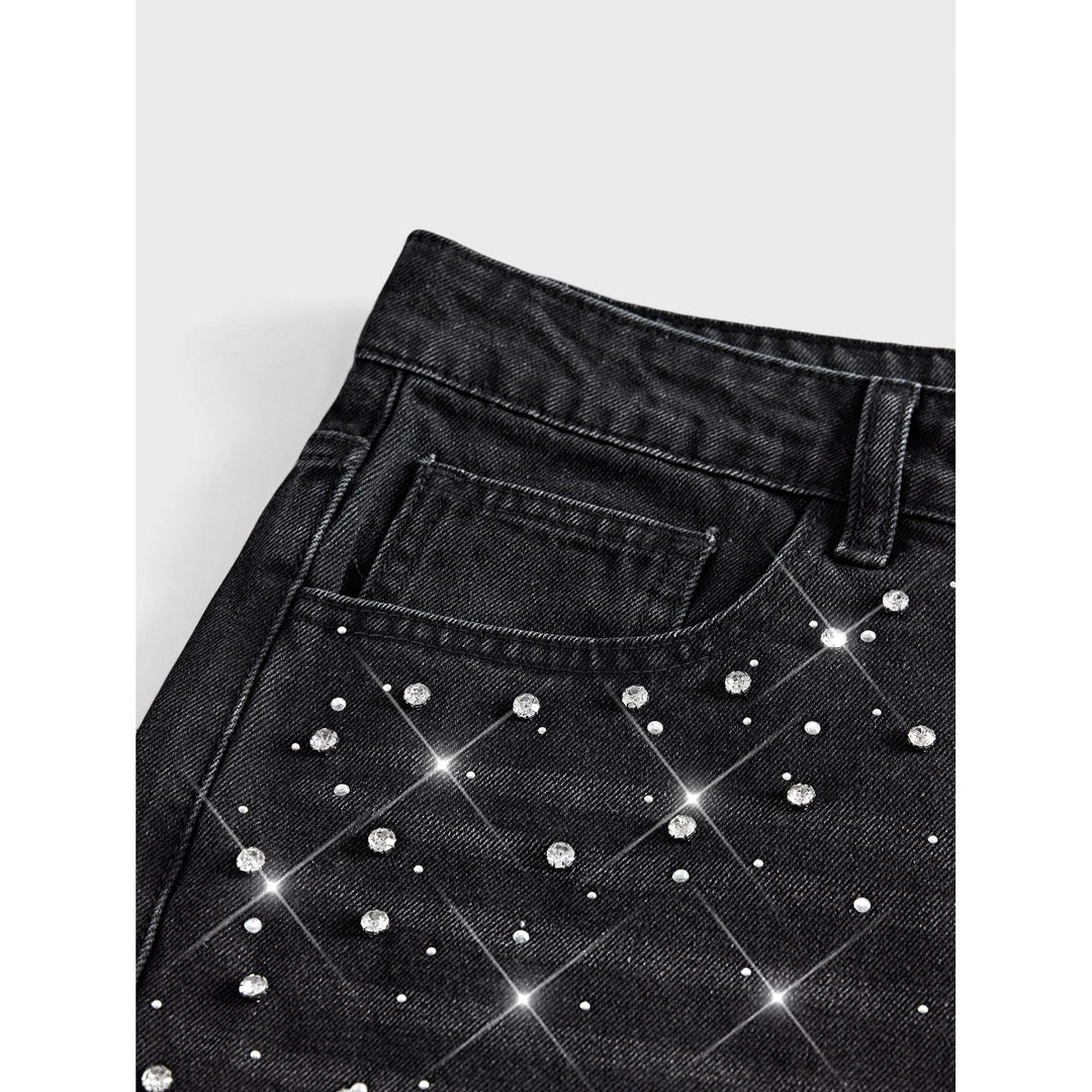 Damen Veredelte Jeans mit weitem Bein Shop Nory