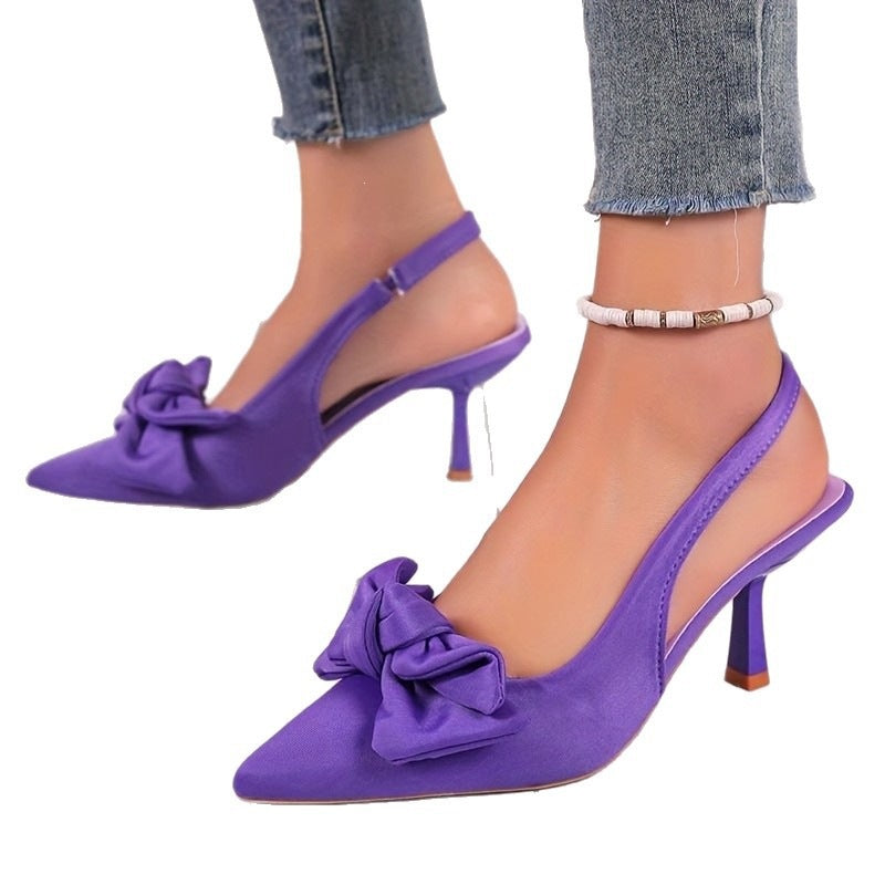 Damen elegante Slingback-Pumps mit dekorativem Schleifen-Detail