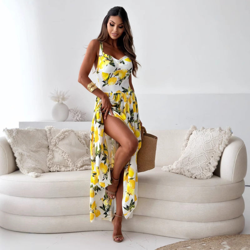 Damen Zweiteiliges Wickelkleid mit floralem Oberteil und schwingendem Rock