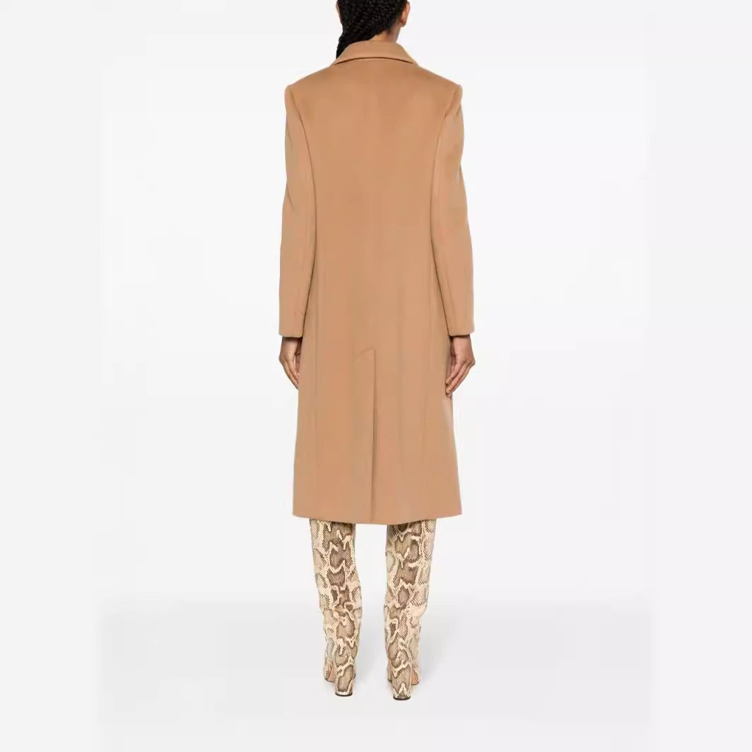 Damen Einreihiger Wollmix-Longcoat mit Ein-Knopf‑Verschluss und Pattentaschen Shop Nory